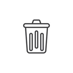Garbage bin line icon