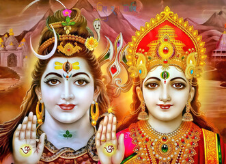 Fototapeta na wymiar hinduism lord shiva spiritual illustration holy peace