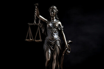 Fototapeta na wymiar statue of Themis with justice scales