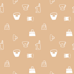 Seamless pattern, Handbag - Vector background. Flat design.