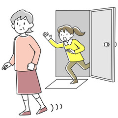 認知症によりひとりで出かけてしまうシニア女性