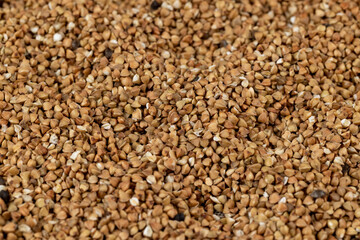 Poorly cleaned buckwheat groats for cooking porridge