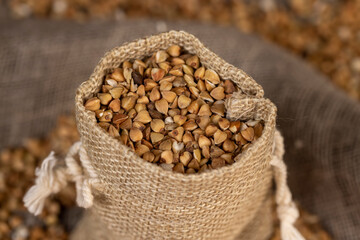 Poorly cleaned buckwheat groats for cooking porridge