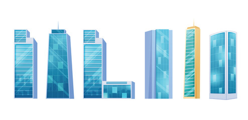 Futuristic Towers and buildings in modern style vector illustration
