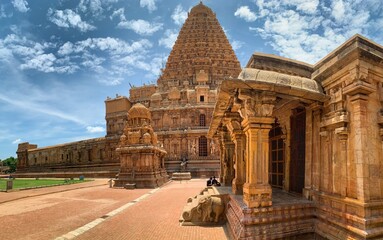 Brihadeeswara Temple in Thanjavur, Tamil Nadu, India. One of the world heritage sites UNESCO.