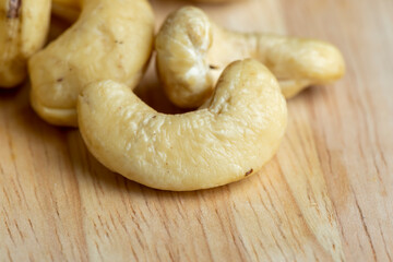 fresh cashew nuts on the table