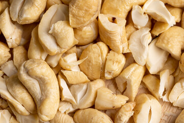 fresh cashew nuts on the table