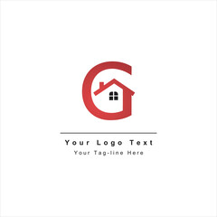 G letter design real estate logo abstract icon