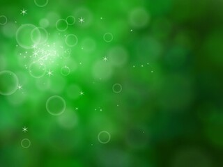 ぼやけた光が重なる緑色の背景イラスト