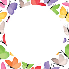 Vector image of multicolored butterflies. The concept of spring and summer. Colorful flying insects. An element for your design