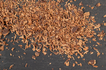 a large amount of finely crumbled milk chocolate
