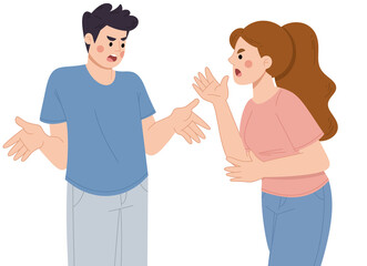Illustration of a couple arguing