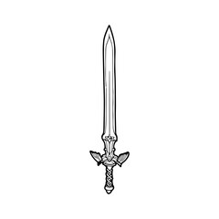 vector illustration of knight's sword