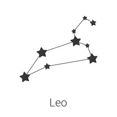 Leo sign constellation isolated vector icon on white background