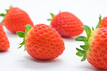 beautiful fresh red strawberry isolated on white background