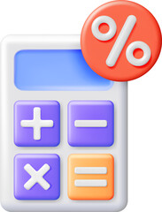 3D Modern Calculator with Percentage Sign