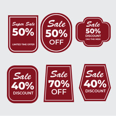 Set of sale tags and labels. Shopping stickers and badges vector mockup