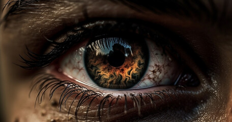 Naklejka premium close up eye background Generated AI