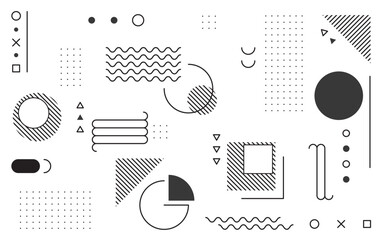 Abstract black geometrical lines system for system artwork. Minimal style of decoration background.