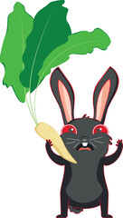 Black bunny with horseradish