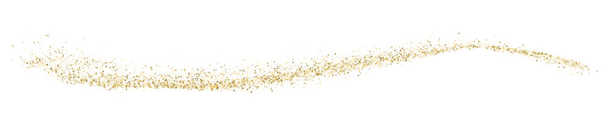 Obraz na płótnie Canvas Gold Glitter Texture On White. Horizontal Long Banner For Site. Panoramic Celebratory Background. Golden Explosion Of Confetti. Vector Illustration, Eps 10