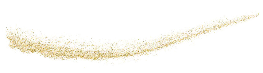 Fototapeta na wymiar Gold Glitter Texture On White. Horizontal Long Banner For Site. Panoramic Celebratory Background. Golden Explosion Of Confetti. Vector Illustration, Eps 10