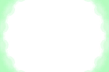 緑色の爽やかな水彩のフレーム素材(透過)