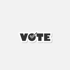 Vote sticker icon isolated on white