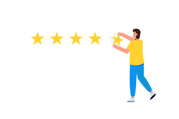 Customer review, Usability Evaluation,  Feedback,  Rating system iconcept. Vector illustration