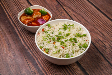 Chili paneer and veg fried rice