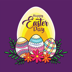 Happy Ester day concept design of illustration. Little rabbit in an egg.