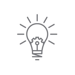 Innovation Teamwork and Management icon with black outline style. idea, creative, solution, energy, lightbulb, creativity, inspiration. Vector illustration