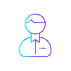 Business man Teamwork and Management icon with blue duotone style. person, human, manager, avatar, worker, profile, male. Vector illustration