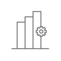 Progress Teamwork and Management icon with black outline style. success, arrow, improvement, achievement, growth, strategy, pictogram. Vector illustration