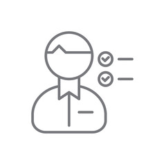 Skill Teamwork and Management icon with black outline style. job, ability, training, experience, improvement, expertise, potential. Vector illustration