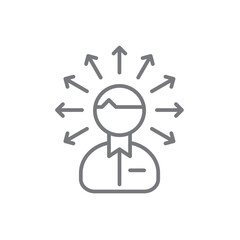 Ability Teamwork and Management icon with black outline style. human, skill, experience, training, improvement, expert, capability. Vector illustration