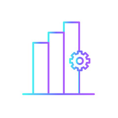 Progress Teamwork and Management icon with blue duotone style. success, arrow, improvement, achievement, growth, strategy, pictogram. Vector illustration