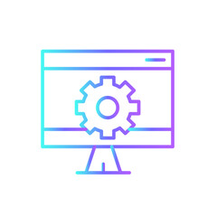 Development Teamwork and Management icon with blue duotone style. concept, process, marketing, coding, data, progress, strategy. Vector illustration