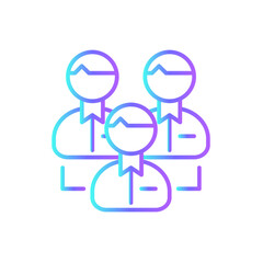 Team Teamwork and Management icon with blue duotone style. group, person, company, collaboration, community, member, connection. Vector illustration