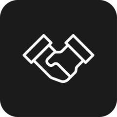 Trust Teamwork and Management icon with black filled line style. friendship, partnership, cooperation, handshake, agreement, community, relationship. Vector illustration