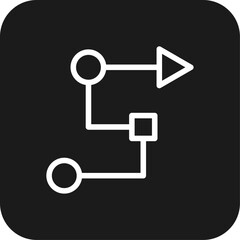 Milestone Teamwork and Management icon with black filled line style. pointer, goal, marker, achievement, report, concept, schedule. Vector illustration