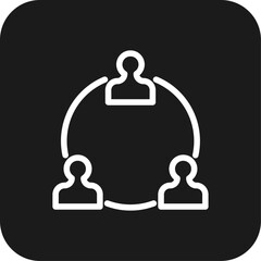 Teamwork and Management icon with black filled line style. team. Vector illustration