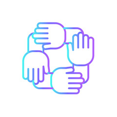 Cooperation Teamwork and Management icon with blue duotone style. partnership, teamwork, friendship, group, meeting, relationship, together. Vector illustration