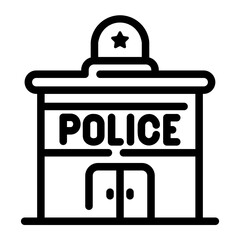 police station line icon