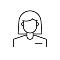 Business woman Business people icon with black outline style. people, silhouette, woman, human, person, pictogram, avatar. Vector illustration