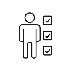 Candidate Business people icon with black outline style. menu, button, page, interface, document, option, options. Vector illustration