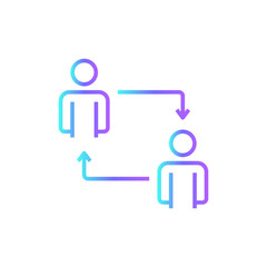 Collaboration Business people icon with blue duotone style. communication, share, social, partnership, community, connection, networking. Vector illustration