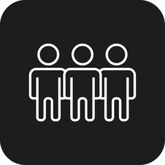 Team Business v icon with black filled line style. teamwork, people, partnership, group, person, meeting, communication. Vector illustration