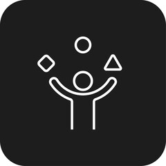 Abilities Business people icon with black filled line style. concept, strategy, solution, person, challenge, goal, performance. Vector illustration
