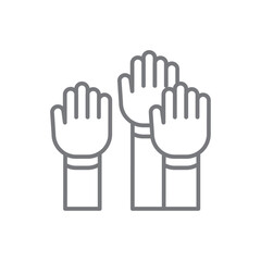 Participation Business people icon with black outline style. team, meeting, collaboration, cooperation, organization, partnership, interaction. Vector illustration